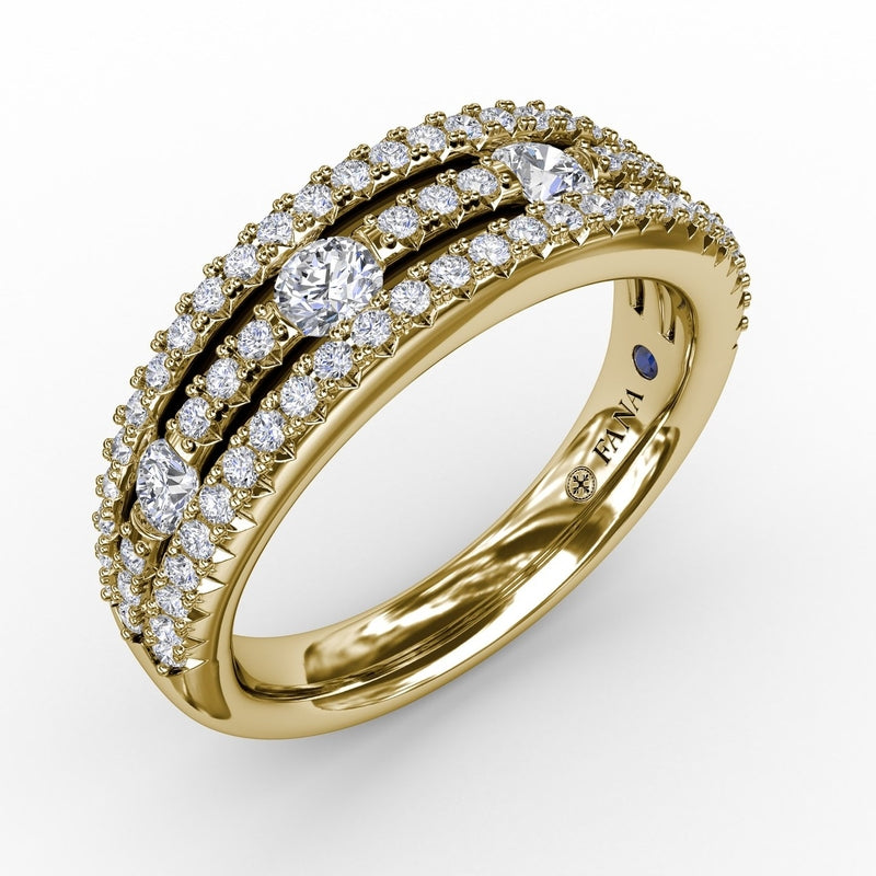 Fana Three-Row Diamond Band