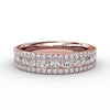 Fana Three-Row Round and Baguette Diamond Band