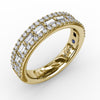 Fana Three-Row Round and Baguette Diamond Band