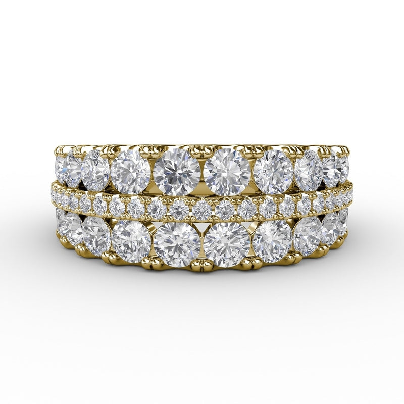 Fana Triple-Row Round Diamond Band