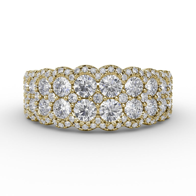 Fana Multi-Layered Round Diamond Band