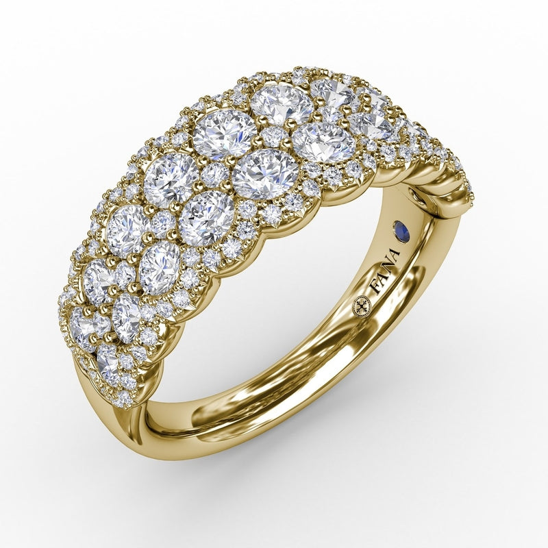 Fana Multi-Layered Round Diamond Band