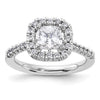 Quality Gold 14k Cushion Halo Diamond Semi-mount Engagement Rings
