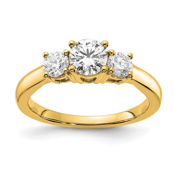 Quality Gold 14k Yellow Lab Grown Diamond SI1/SI2, G H I, 3-Stone Engagement Ring