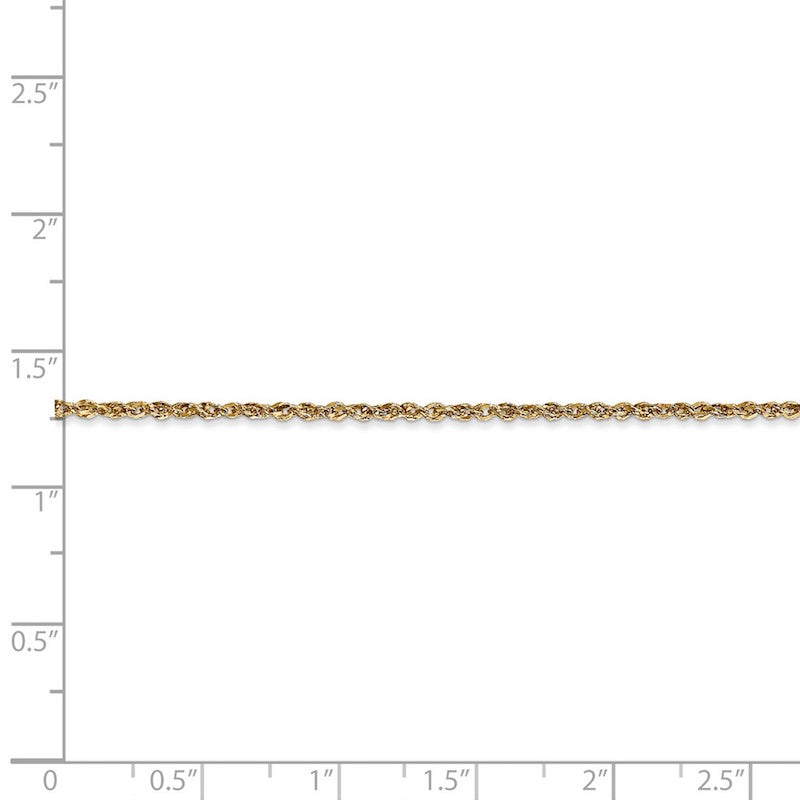 Quality Gold 14k 1.7mm Ropa Anklet