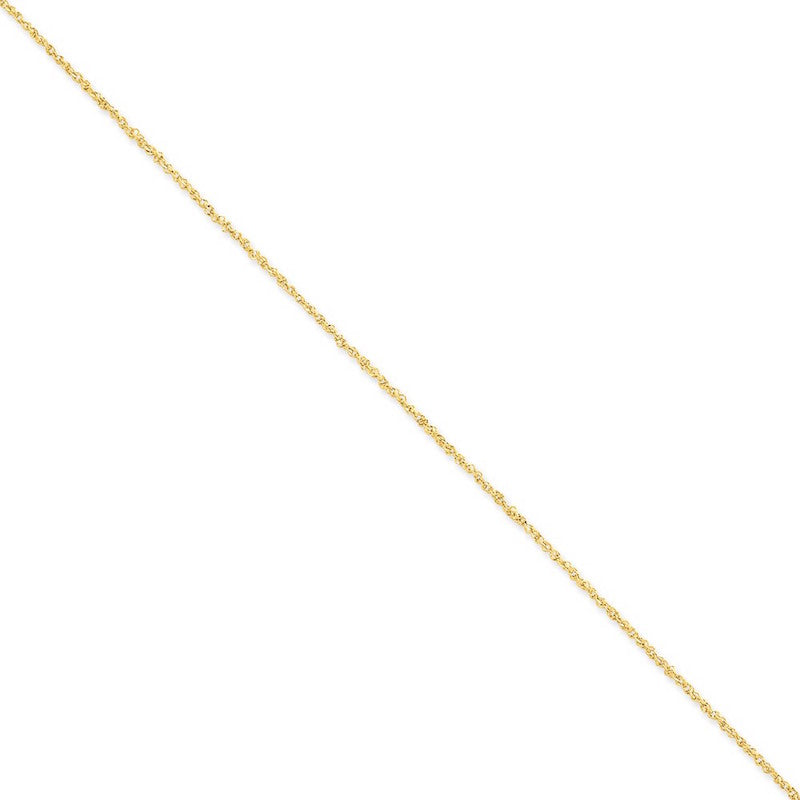 Quality Gold 14k 1.7mm Ropa Anklet