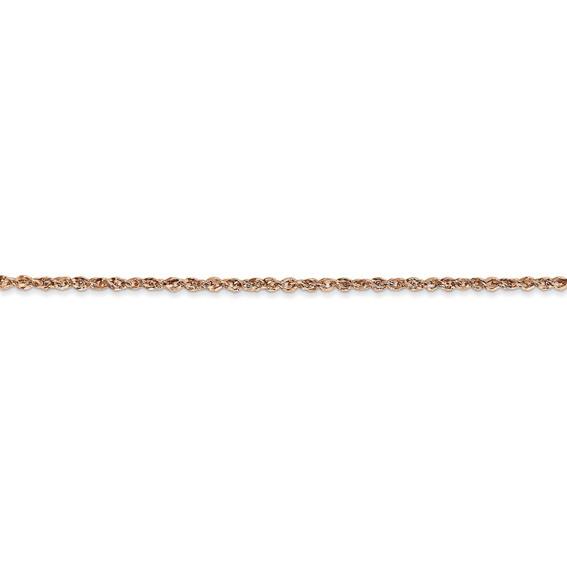 Quality Gold 14k Rose Gold 1.7mm Ropa Chain Anklet
