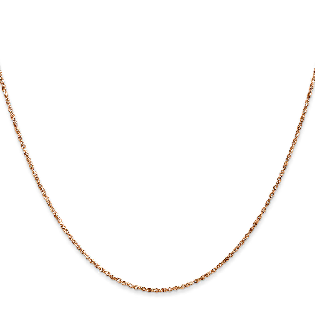 Quality Gold 14K Rose Gold 18 inch .8mm Baby Rope with Spring Ring Clasp Chain
