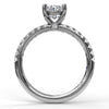 Fana Classic Single Row Engagement ring with an Oval Center Diamond.