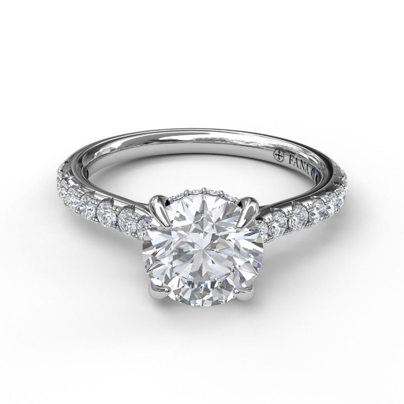 Fana Classic Engagement Ring with a Subtle Diamond Splash