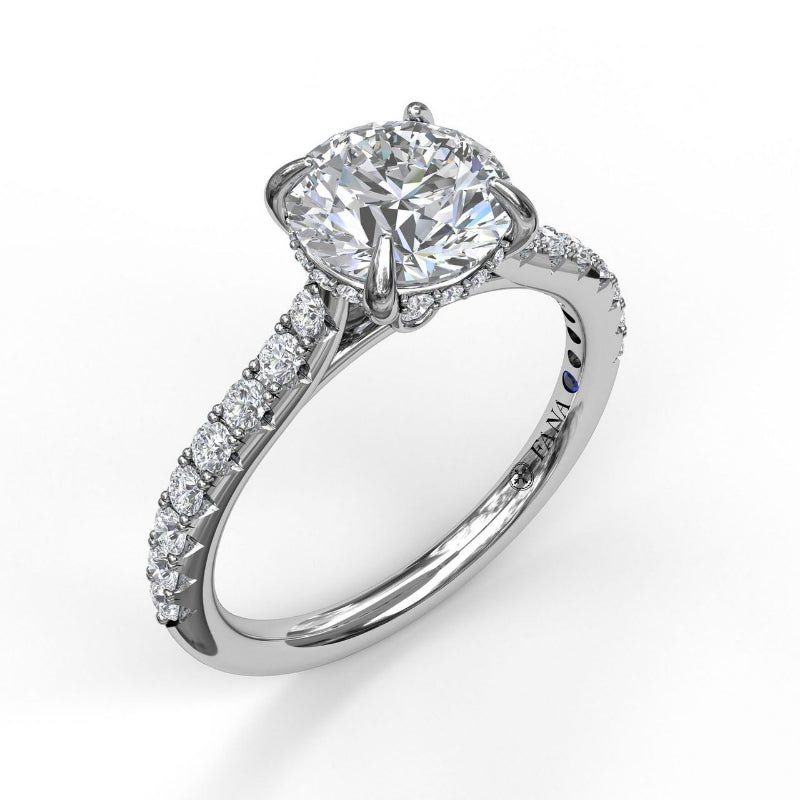 Fana Classic Engagement Ring with a Subtle Diamond Splash