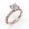 Fana Classic Diamond Engagement Ring with Detailed Milgrain Band