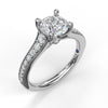 Fana Classic Diamond Engagement Ring with Detailed Milgrain Band