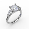 Fana Classic Three-Stone Engagement Ring With Pear-Shape Side Diamonds