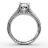 Fana Round Diamond Engagement Ring With Triple-Row Diamond Band