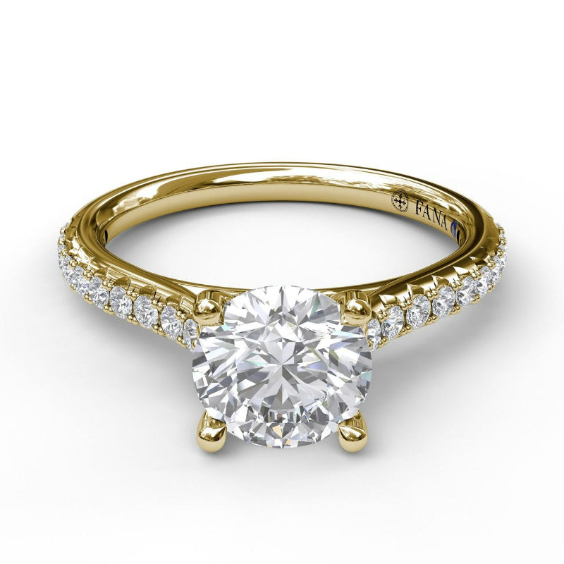 Fana Delicate Classic Engagement Ring with Delicate Side Detail