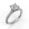 Fana Delicate Classic Engagement Ring with Delicate Side Detail