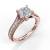 Fana Classic Diamond Engagement Ring with Detailed Milgrain Band