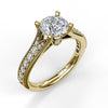 Fana Classic Diamond Engagement Ring with Detailed Milgrain Band