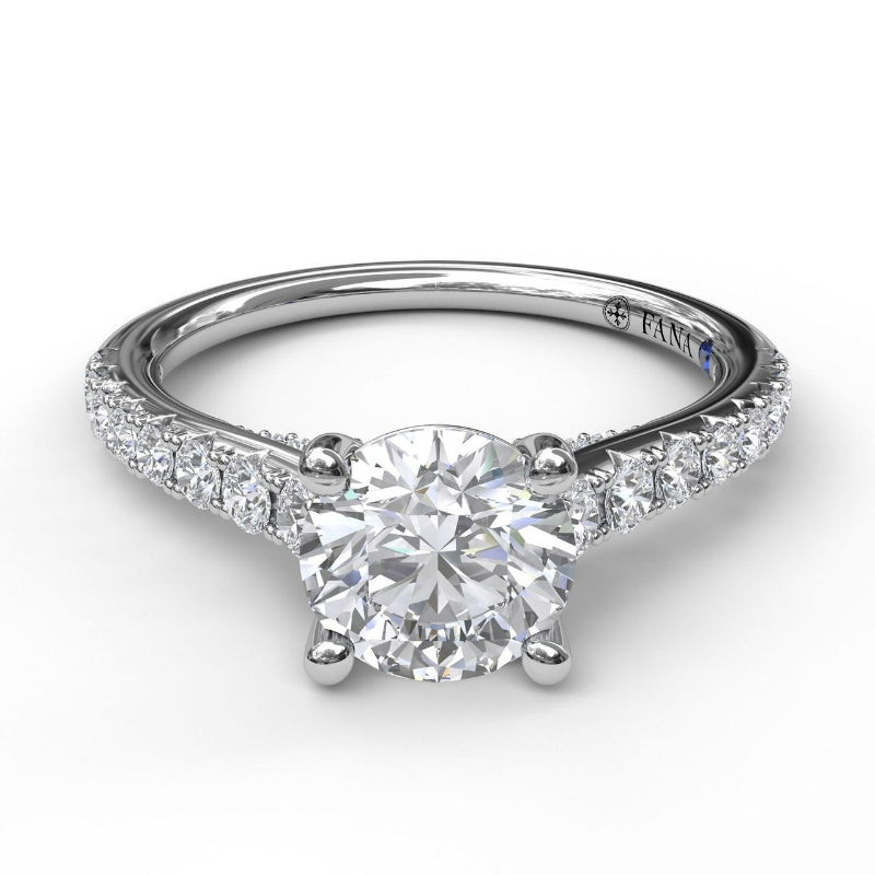 Fana Delicate Classic Engagement Ring with Delicate Side Detail