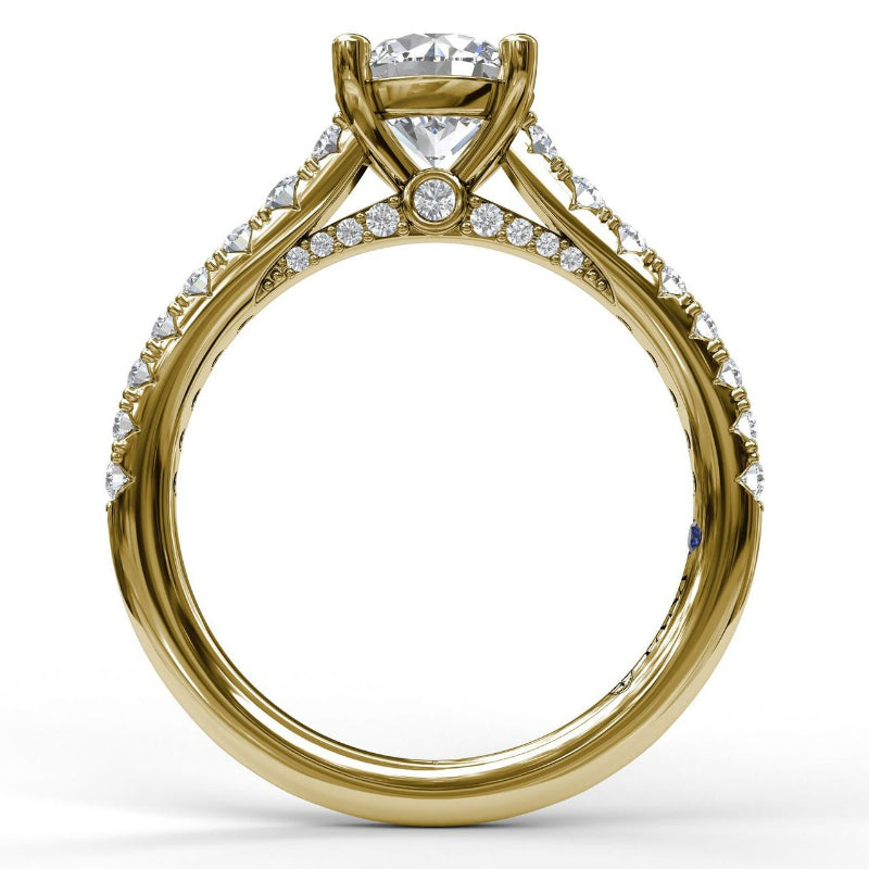 Fana Delicate Classic Engagement Ring with Delicate Side Detail