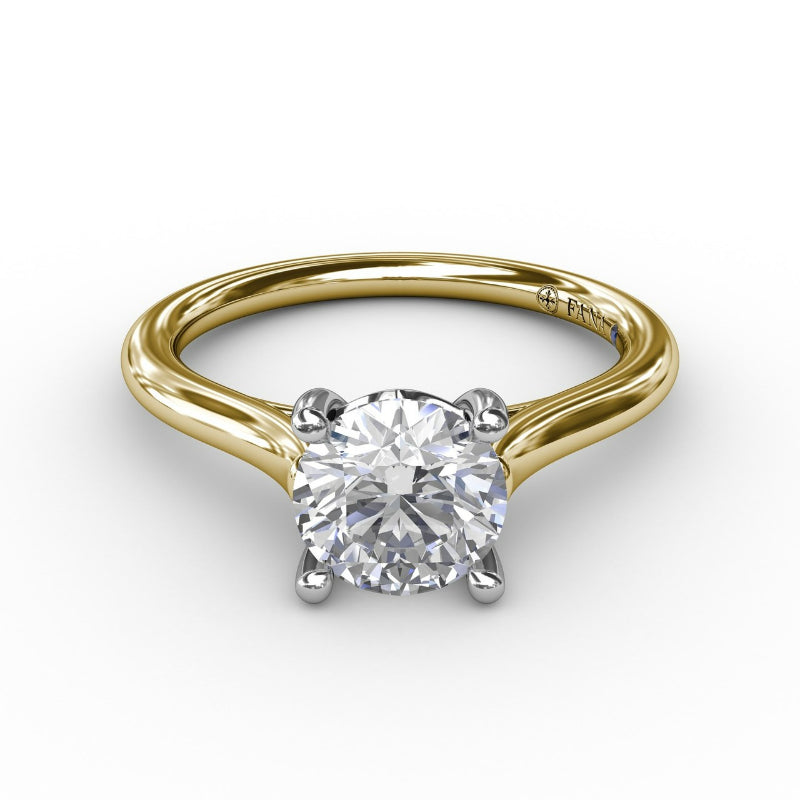 Fana Classic Round Diamond Solitaire Engagement Ring With Cathedral Setting