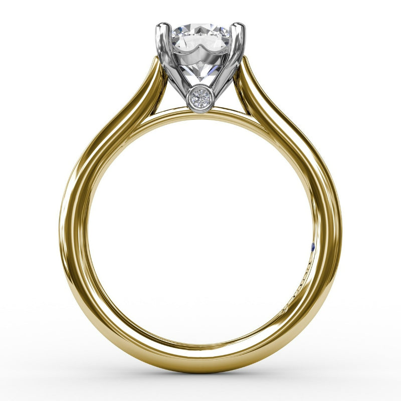 Fana Classic Round Diamond Solitaire Engagement Ring With Cathedral Setting