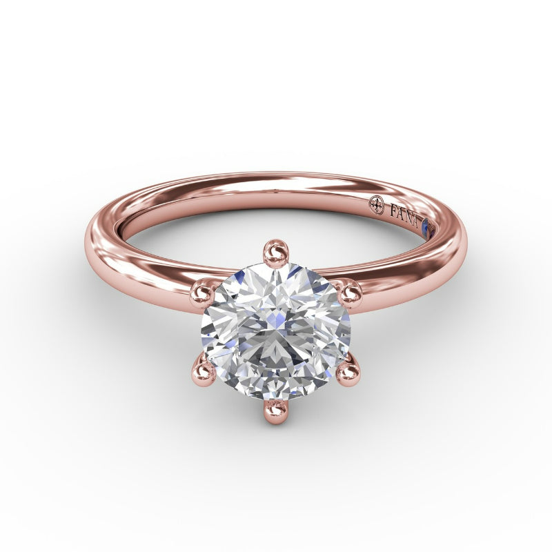 Fana Classic Six-Prong Round Diamond Solitaire Engagement Ring