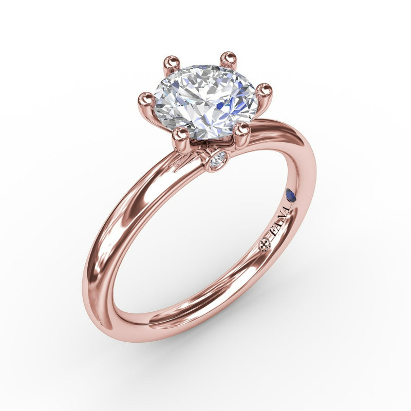 Fana Classic Six-Prong Round Diamond Solitaire Engagement Ring