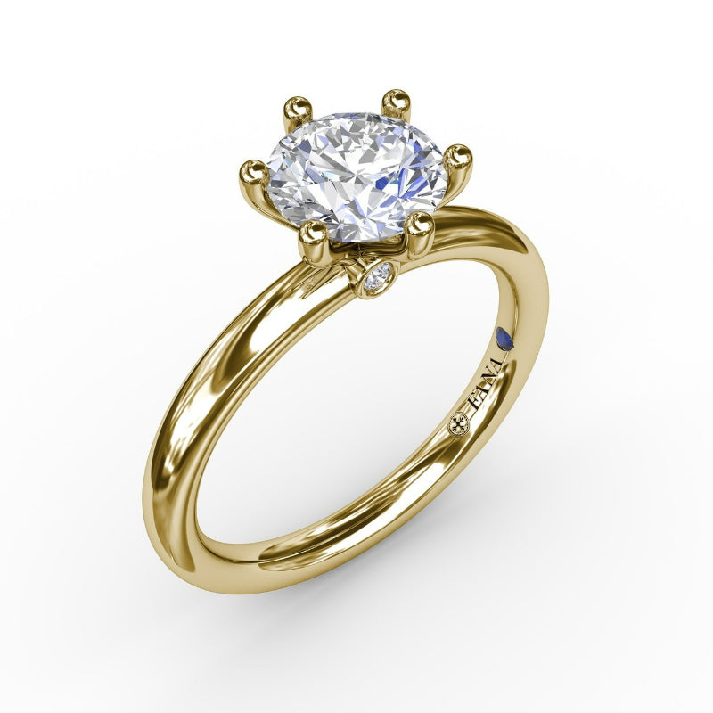 Fana Classic Six-Prong Round Diamond Solitaire Engagement Ring