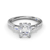 Fana Emerald Cut and Tapered Baguette Engagement Ring