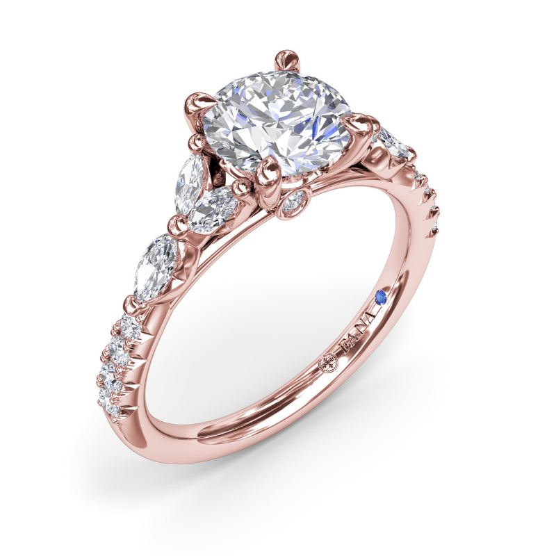 Fana Vintage Floral Diamond Engagement Ring