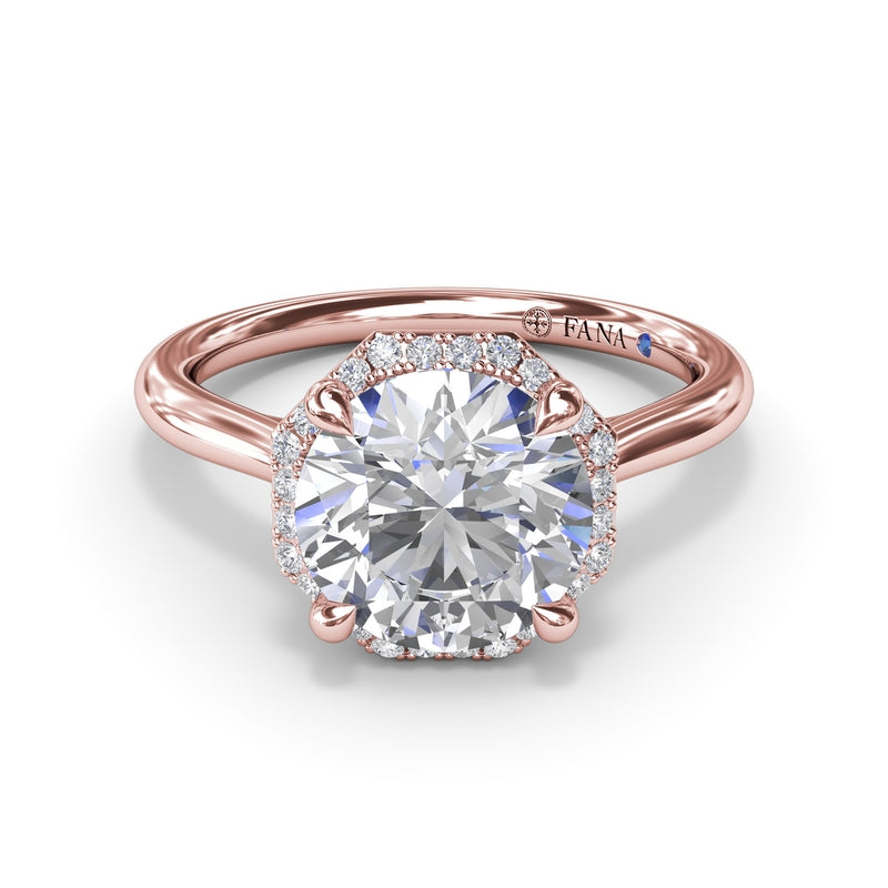 Fana Octagon Halo Diamond Engagement Ring