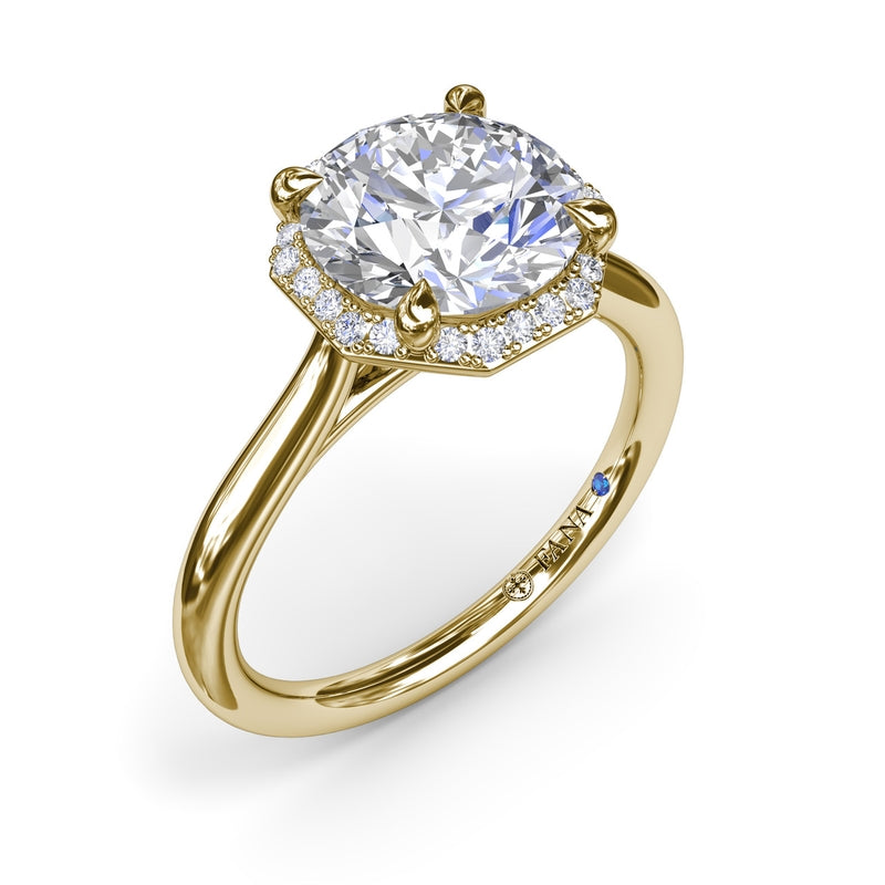 Fana Octagon Halo Diamond Engagement Ring