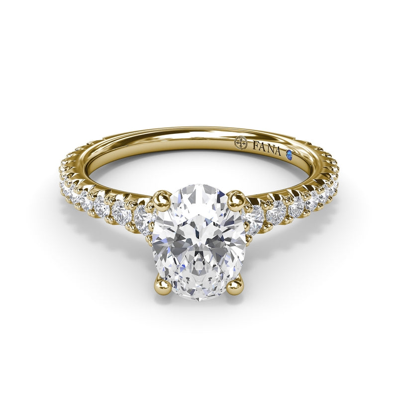 Fana Sophisticated Side Cluster Diamond Band Engagement Ring