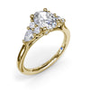 Fana Pear Side Cluster Diamond Engagement Ring