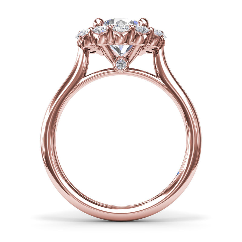 Fana Floral Halo Diamond Engagement Ring