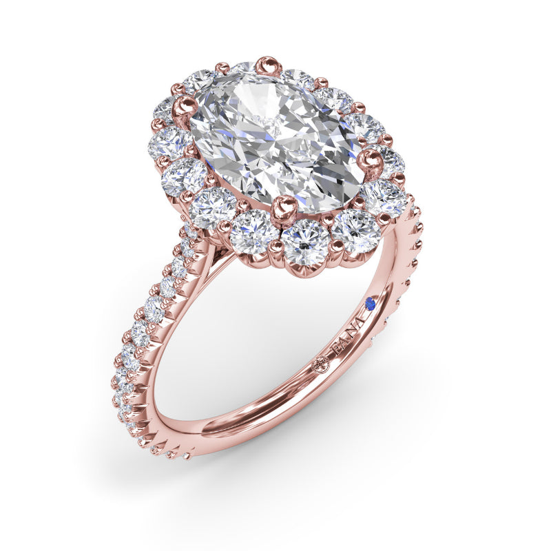 Fana Floral Halo Diamond Engagement Ring