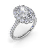 Fana Floral Halo Diamond Engagement Ring