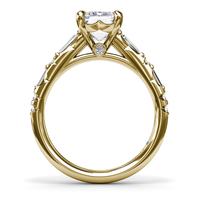 Fana Alternating Baguette and Round Diamond Engagement Ring