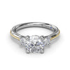 Fana Two-Toned Round Diamond Engagement Ring