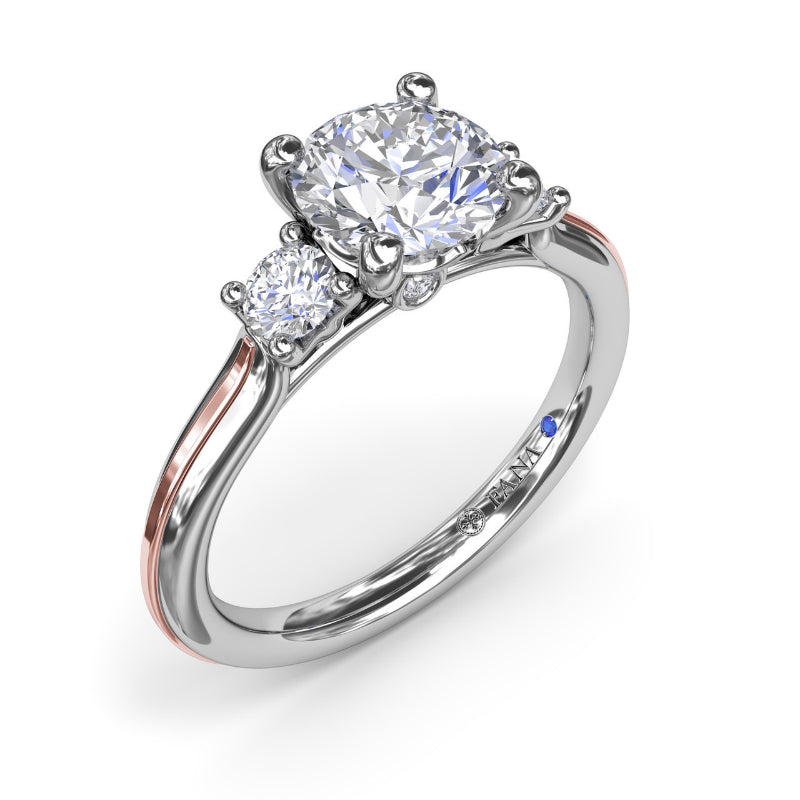 Fana Two-Toned Round Diamond Engagement Ring