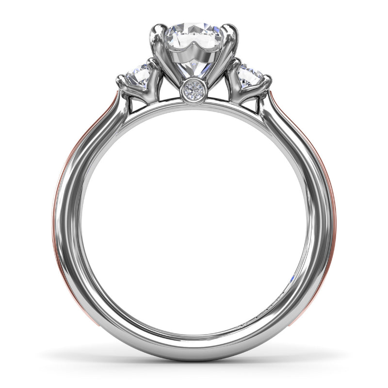 Fana Two-Toned Round Diamond Engagement Ring