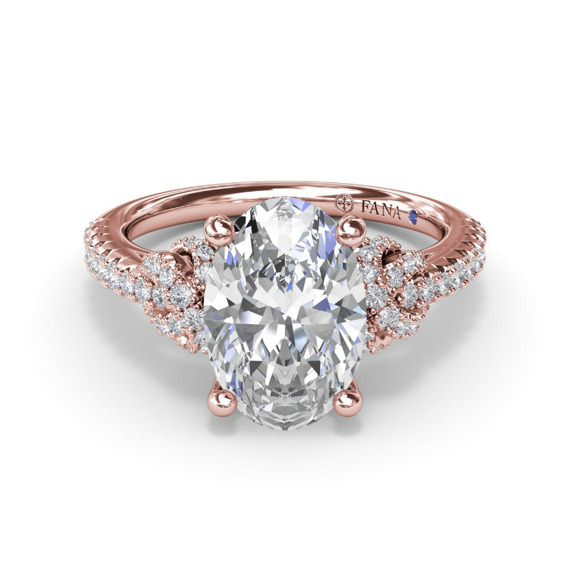 Fana Oval Love Knot Diamond Engagement Ring