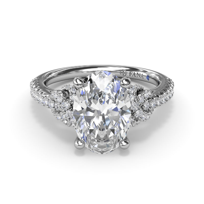 Fana Oval Love Knot Diamond Engagement Ring