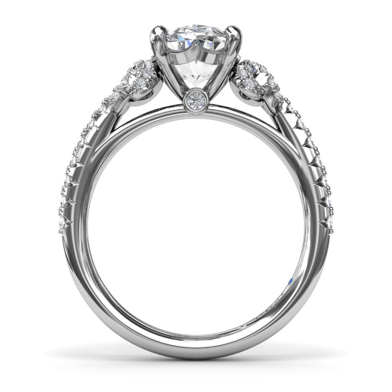 Fana Oval Love Knot Diamond Engagement Ring