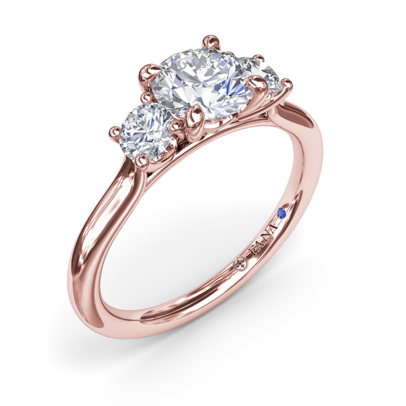 Fana Three-Stone Diamond Engagement Ring