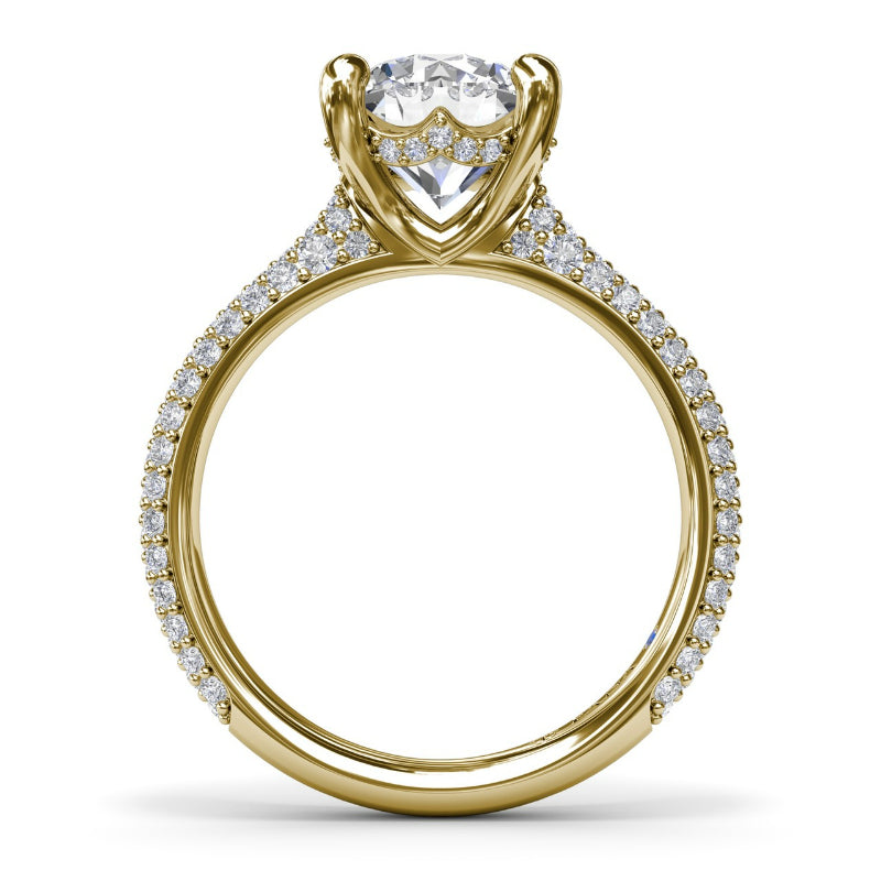 Fana Tapered Pave Diamond Engagement Ring