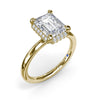 Fana Emerald Cut Halo Diamond Engagement Ring