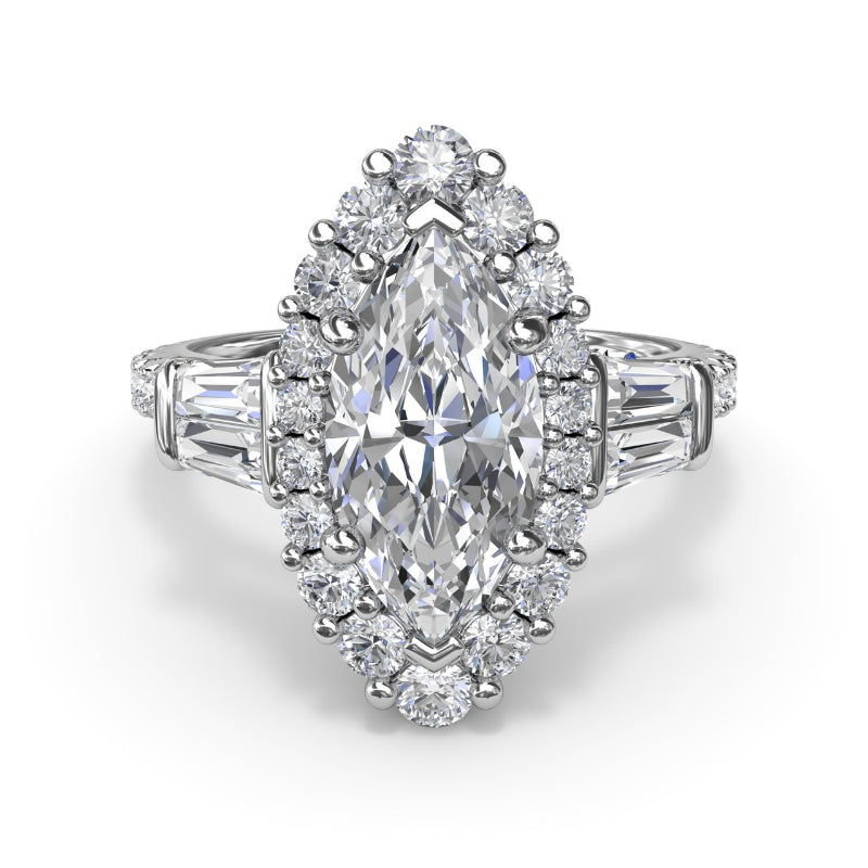 Fana Marquise Baguette Diamond Engagement Ring